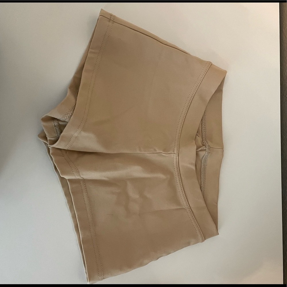 capezio tan booty shorts
